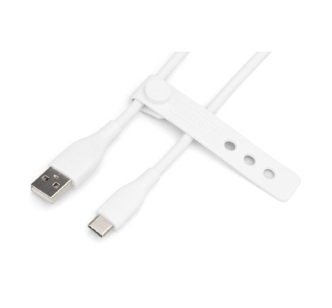 Digitus Дата кабель USB 2.0 AM to Type-C 1.0m 60W white Digitus (AK-300340-010-W)
