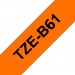 UKRMARK Стрічка для принтера етикеток UKRMARK B-Fc-TB61P-BK/OR, аналог TZeB61, флуорисцентна, 36мм х 8м, black on orange (900539)
