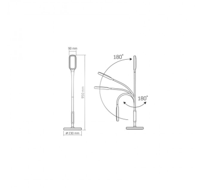 Videx Торшер Videx LED торшер підлоговий білий14W 3000-5500K 220V (VL-TF07W)