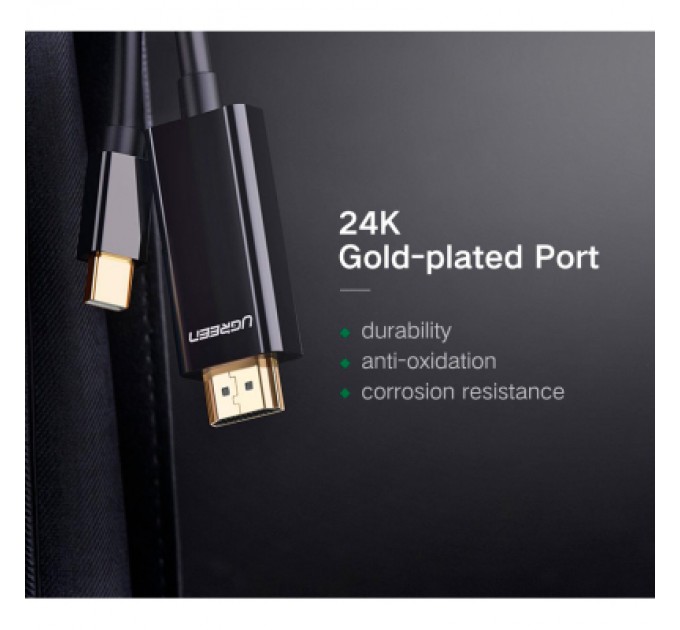 Ugreen Кабель мультимедійний miniDisplayPort M to HDMI M 1.5m MD101 4K black Ugreen (20848)