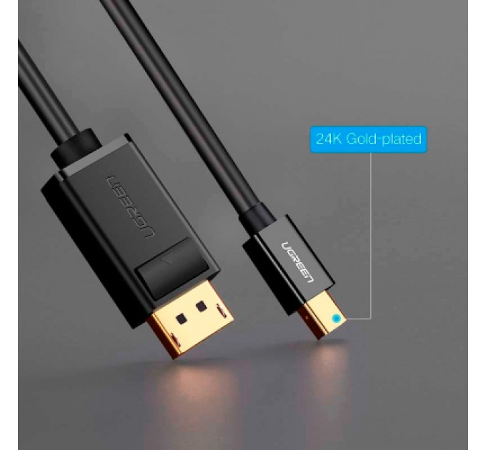 Ugreen Кабель мультимедійний miniDisplayPort M to DisplayPort M 1.5m MD105 black Ugreen (10477)