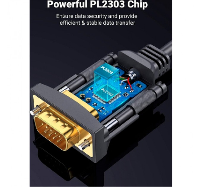 Ugreen Кабель для передачі даних USB to COM M 1.5m DB9 RS-232 CR104 black Ugreen (20211)