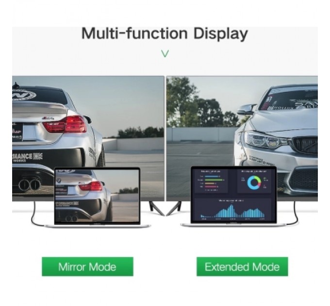 Ugreen Кабель мультимедійний HDMI M to HDMI M 1.0m 90° corner HD103 black Ugreen (10172)