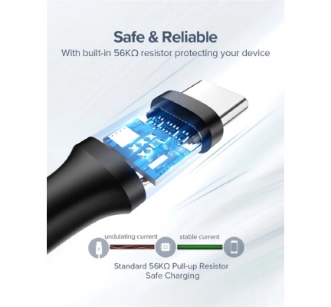 Ugreen Дата кабель USB 2.0 AM to USB-C 0.25m 3A US287 black Ugreen (60114)