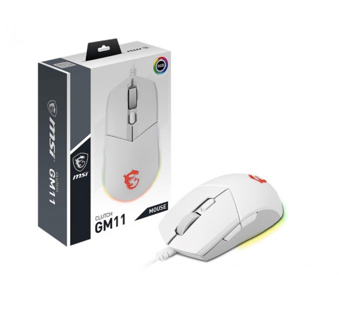 MSI Mиша USB OPTICAL GAMING CLUTCH GM11 WHITE MSI