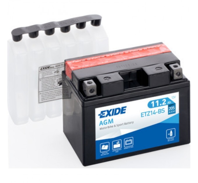 EXIDE Акумулятор автомобільний EXIDE AGM 11,2Ah (+/-) (205EN) (ETZ14-BS)