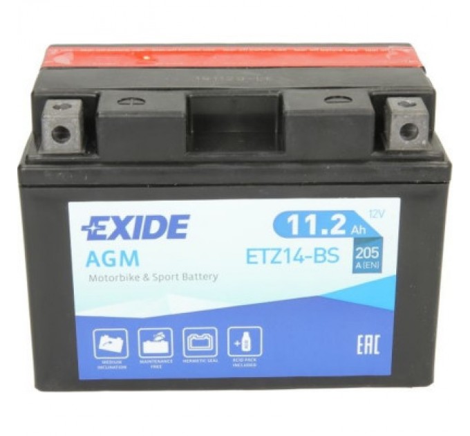 EXIDE Акумулятор автомобільний EXIDE AGM 11,2Ah (+/-) (205EN) (ETZ14-BS)