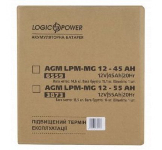 LogicPower Батарея до ДБЖ LogicPower LPM MG 12В 45Ач (6559)