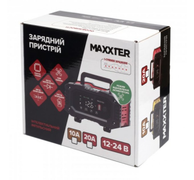 Maxxter Зарядний пристрій для автомобільного акумулятора Maxxter MX-CHR-1224V20P 12-24V (MX-CHR-1224V20P)