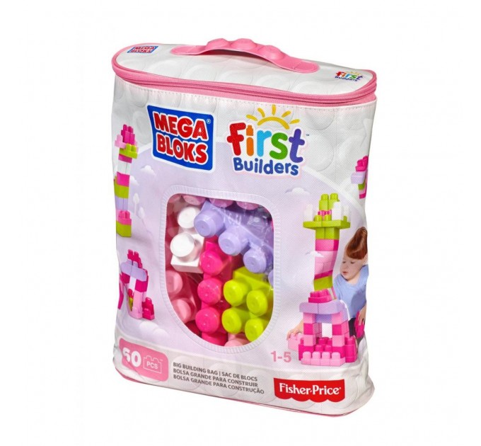 Mega Bloks Конструктор Mega Bloks рожевий у мішку 60 деталей (DCH54)
