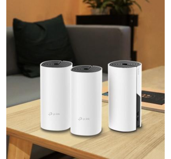 Точка доступу Wi-Fi TP-Link DECO E4 3 pcs AC1200, 2xFE LAN/WAN, MESH, MU-MIMO, Beamformi (DECO-E4-3-PACK)