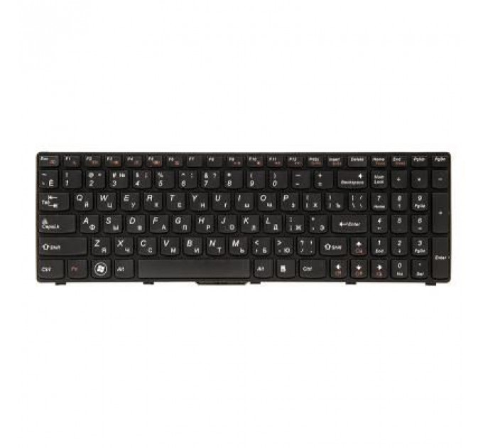 Клавіатура ноутбука PowerPlant Lenovo B570, B590, V570 черный, черный фрейм (KB311538)