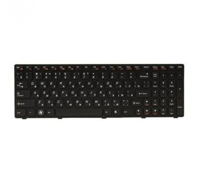 Клавіатура ноутбука PowerPlant Lenovo G570, G575 черный, черный фрейм (KB311774)
