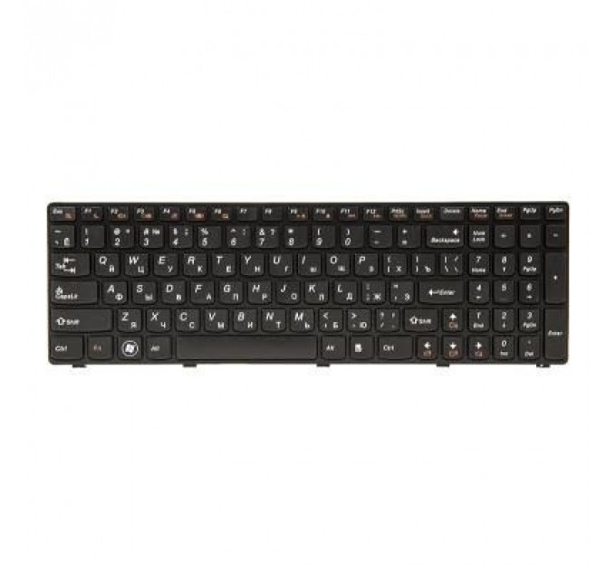 Клавіатура ноутбука PowerPlant Lenovo G580, N580 черный, черный фрейм (KB311071)