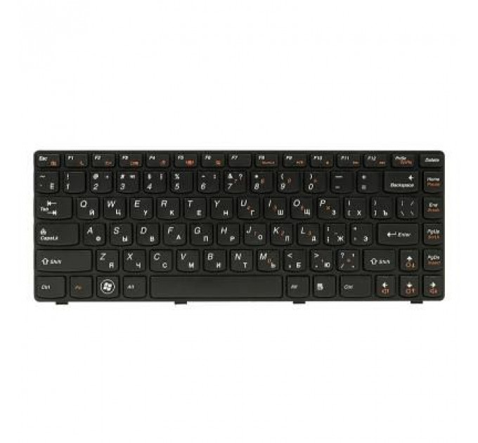 Клавіатура ноутбука PowerPlant Lenovo IdeaPad G470 черный, черный фрейм (KB311897)