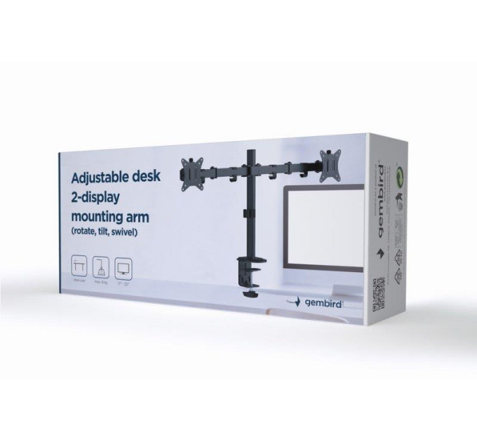 Gembird Кронштейн Gembird MA-D2-01 (VESA100х100)