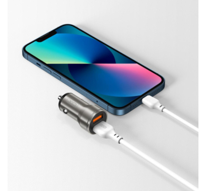 XO Зарядний пристрій XO CC48 2.4A/2 USB + microUSB Grey (XO-CC48m-GR)