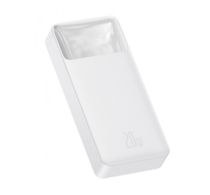 Baseus Батарея універсальна Baseus Bipow 20000mAh, Input(microUSB,Type-C), Output(2хUSB,Type-C), White (PPBD20K)
