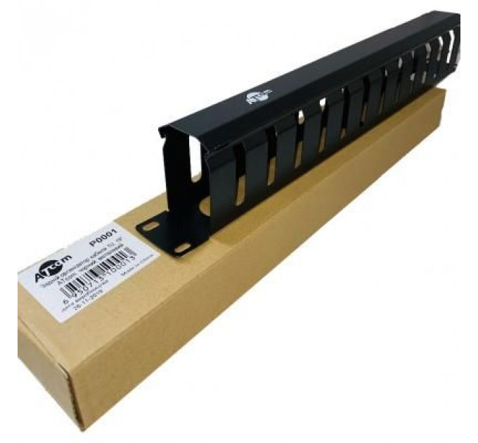 Кабельний організатор Atcom 19" 1U гребенчатый, цельнометалический (P0001)