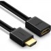 Ugreen Кабель мультимедійний HDMI M to HDMI F 1.0m HD107 black Ugreen (10141)