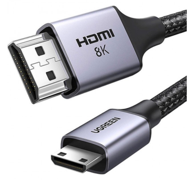 Ugreen Кабель мультимедійний HDMI M to HDMI mini M 2.0m 8K HD163 black Ugreen (15515)