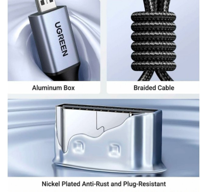 Ugreen Кабель мультимедійний HDMI M to HDMI micro M 2.0m V2.1 8K60Hz HD164 black Ugreen (15517)