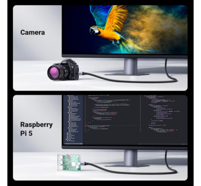 Ugreen Кабель мультимедійний HDMI M to HDMI micro M 2.0m V2.1 8K60Hz HD164 black Ugreen (15517)