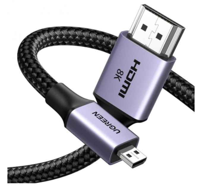 Ugreen Кабель мультимедійний HDMI M to HDMI micro M 2.0m V2.1 8K60Hz HD164 black Ugreen (15517)