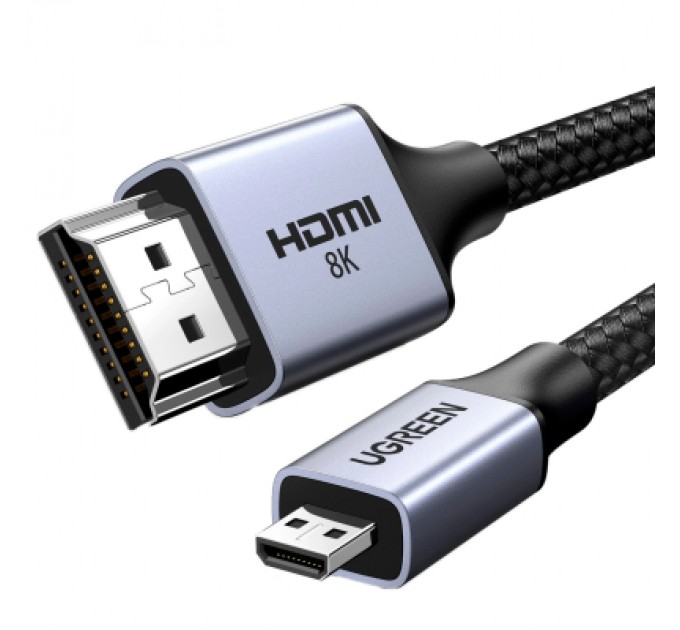 Ugreen Кабель мультимедійний HDMI M to HDMI micro M 2.0m V2.1 8K60Hz HD164 black Ugreen (15517)
