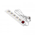 2E Мережевий подовжувач 2E 5XSchuko з вимикачем,1.5м, white (2E-U05ESM1.5)