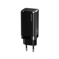 Usams Сетевое зарядное устройство Usams US-CC110 (1USB, 2USB Type-C) 65W PD + QC3.0 Black (MTXLOGTL01) + кабель USB-C - Lightning
