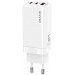 Usams Сетевое зарядное устройство Usams US-CC110 (1USB, 2USB Type-C) 65W PD + QC3.0 White (MTXLOGTL02) + кабель USB-C - Lightning