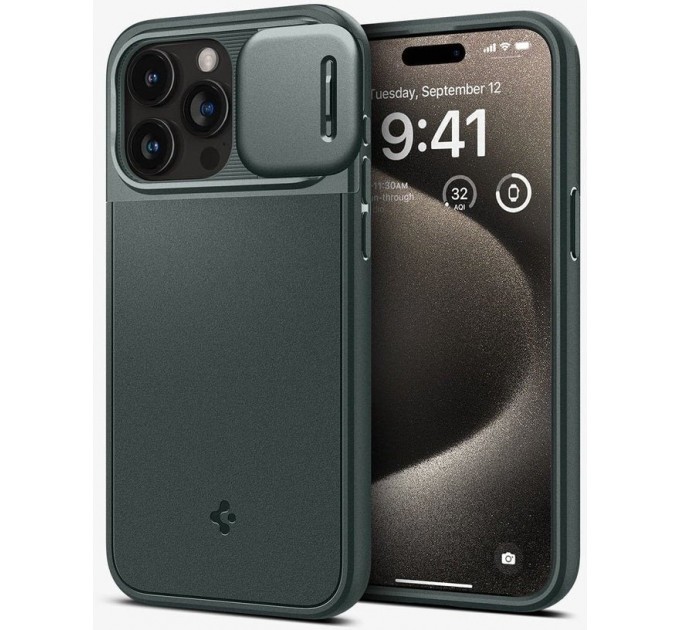 Spigen Чохол-накладка Spigen Optik Armor MagFit для Apple iPhone 15 Pro Max Abyss Green (ACS06600)