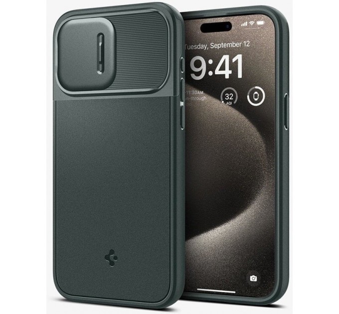 Spigen Чохол-накладка Spigen Optik Armor MagFit для Apple iPhone 15 Pro Max Abyss Green (ACS06600)