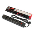 FrimeCom Фільтр живлення FrimeCom (FC-BU4005W 1.8 B) 5 розеток, 2хUSB, 1.8 м, чорний