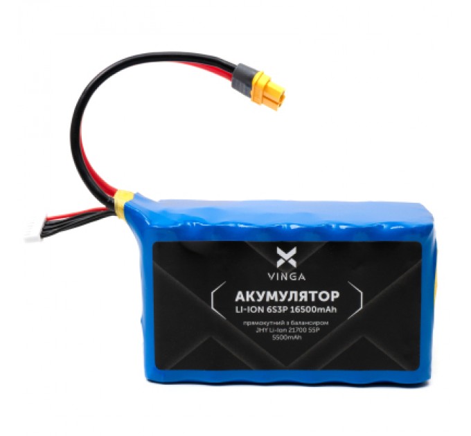 Vinga Акумулятор для дрона Vinga Li-ion 6S3P 16500mAh з балансувальним дротом (JHY Li-Ion 21700 5500mAh) (V6S3P-16500MAH)