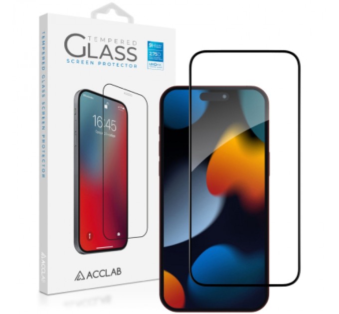 ACCLAB Скло захисне ACCLAB Full Glue ESD Apple iPhone 15 Pro Max Black 6,7" (1283126577260)