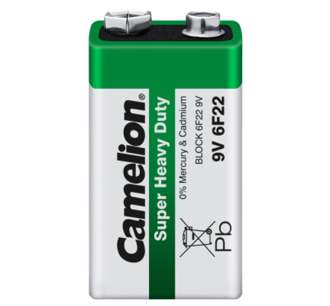 Camelion Батарейка Camelion Крона 6F22 9V Super Heavy Duty Green * 1 (6F22-SP1G)
