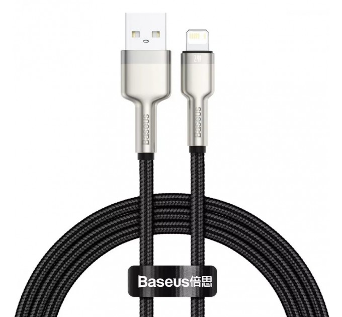 Baseus Кабель Baseus Cafule Metal USB-Lightning, 2.4A, 1м Black (6953156202245)