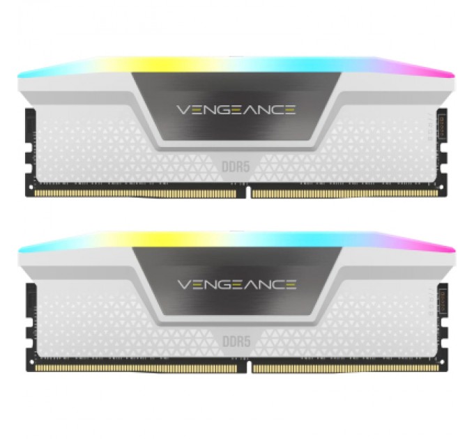 Corsair Модуль пам'яті для комп'ютера DDR5 32GB (2x16GB) 6400 MHz Vengeance RGB White Corsair (CMK32GX5M2B6400Z36W)