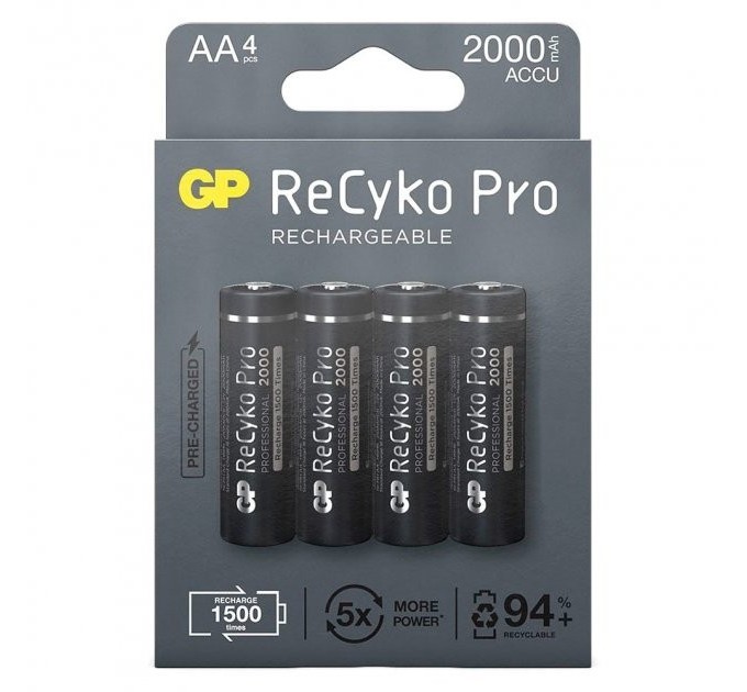 Gp Аккумуляторы GP Recyko Pro 2000 (GP210AAHCB-2EB4) AA/HR06 NI-MH 2000 mAh BL 4 шт