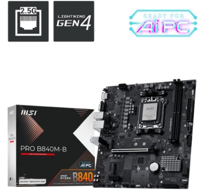 MSI Материнська плата MSI PRO B840M-B