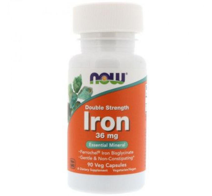 Now Foods Мінерали Now Foods Залізо, Iron, 36 мг, 90 капсул (NOW-01444)