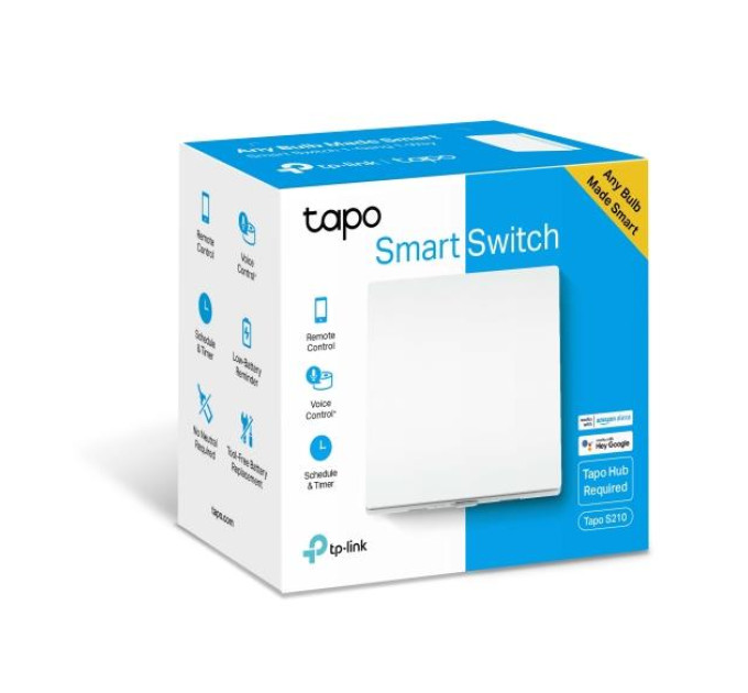 TP-Link Розумний перемикач світла, 1-канальний 1-сторонній, Tapo S210 TP-LINK