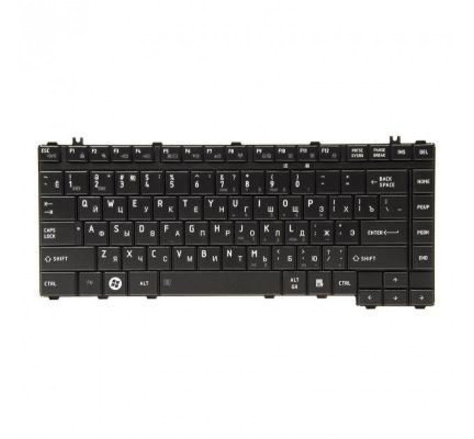 Клавіатура ноутбука PowerPlant TOSHIBA Satellite A200, A300 черный, черный фрейм (KB310296)