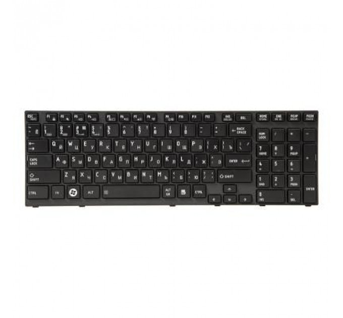 Клавіатура ноутбука PowerPlant TOSHIBA Satellite A660, A665 черный, черный фрейм (KB311194)