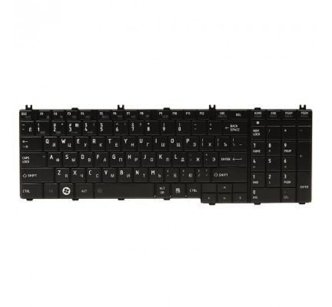 Клавіатура ноутбука PowerPlant TOSHIBA Satellite C650, L650 черный, черный фрейм (KB310685)