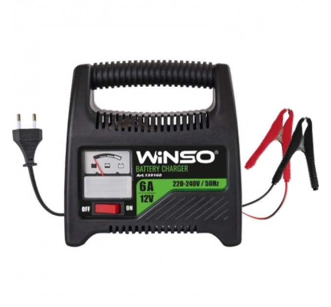 WINSO Зарядний пристрій для автомобільного акумулятора WINSO 12В.Макс. струм підзарядки 6А.Макс.Емн 80Ah (139160)