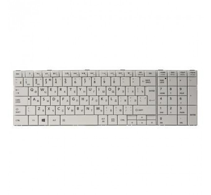 Клавіатура ноутбука PowerPlant TOSHIBA Satellite C850, C870 белый, белый фрейм (KB311781)