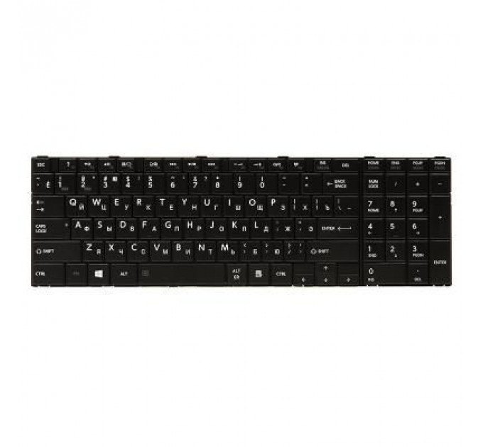 Клавіатура ноутбука PowerPlant TOSHIBA Satellite C850, C870 черный, черный фрейм (KB310272)